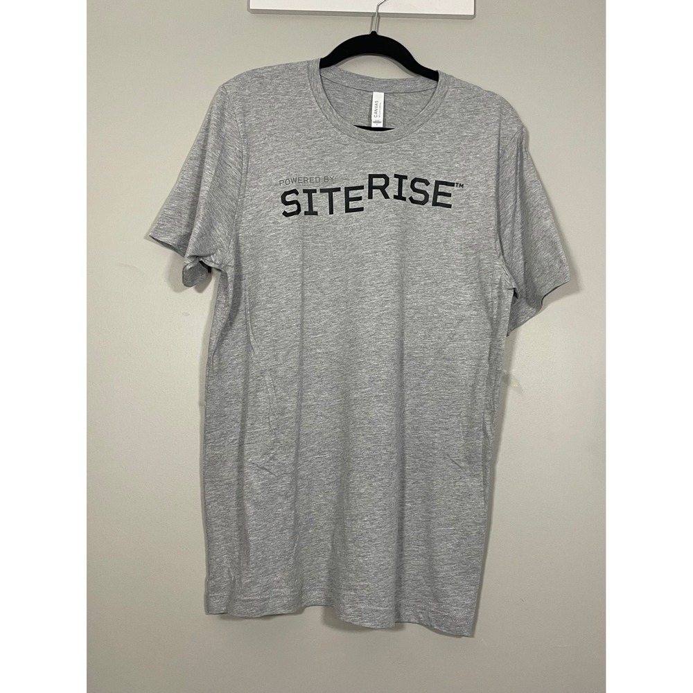 Bella Canvas T-Shirt Men Large Gray Excellent SITERISE Graphic Tech Tee